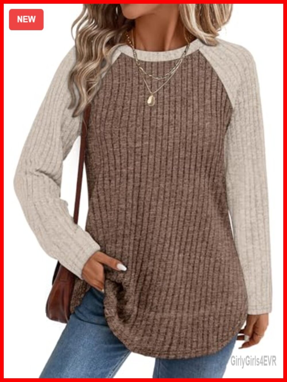 Womens Long Sleeve Tunic Top Lightweight Ribbed Knit Fall Sweater